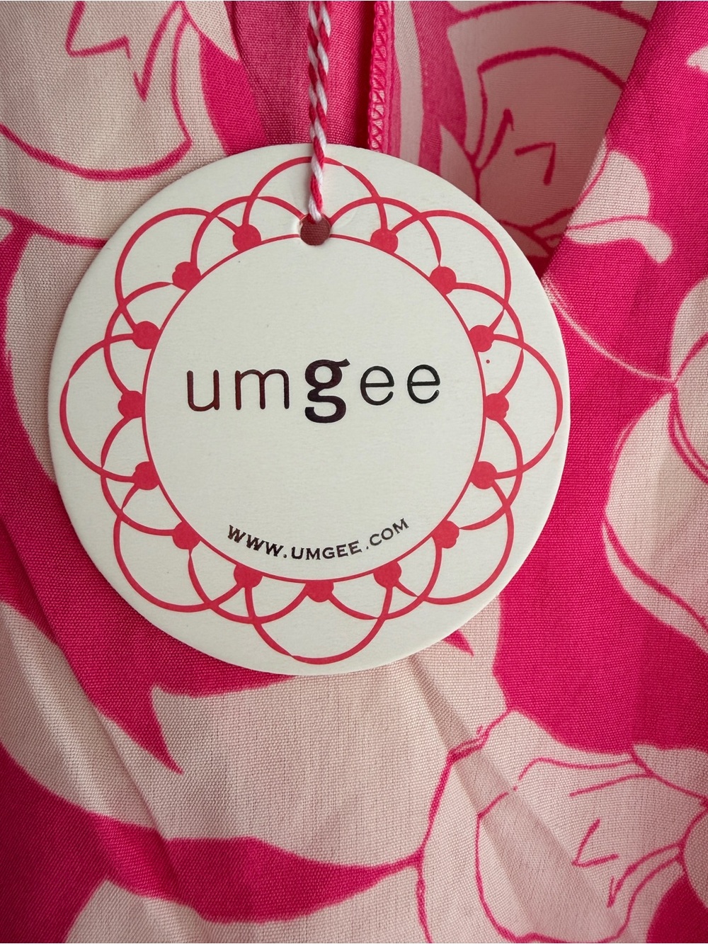 Umgee Pink and Cream Floral Tie-Waist Dress - Picture 7 of 9